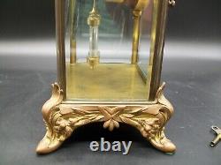 Antique Ornate Bronze Seth Thomas Mantle Carriage Clock Mercury Pendulum 48N Mov