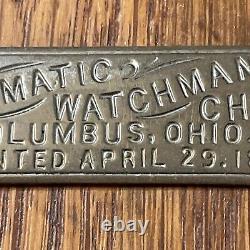Antique Pneumatic Watchman Check Clock Columbus OH Seth Thomas Mvt Oak Case