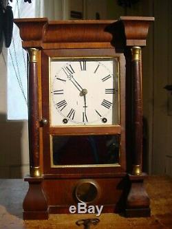 Antique Rare Seth Thomas 1870 Rosewood Miniature Column Shelf Clock Working