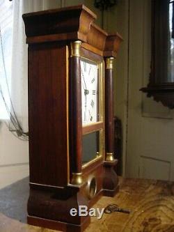 Antique Rare Seth Thomas 1870 Rosewood Miniature Column Shelf Clock Working