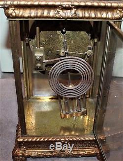 Antique Rare Seth Thomas Empire No. 13 And Lion Crystal Regulator Clock Running