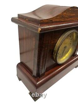 Antique Rosewood Mantle Adamantine Seth Thomas Clock W Pendulum And Key Working