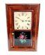 Antique Seth Thomas 16 Wooden Shelf Clock 1907f Reverse Painted Rose Works
