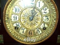 Antique SETH THOMAS Adamantine ART DECO Mantle Clock MERCURY HEAD sides BEAUTY