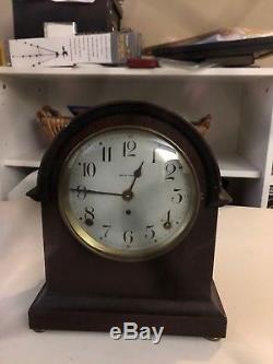 Antique SETH THOMAS Beehive Mahogany Time & Strike 8 Day WORKING Mantle Clock
