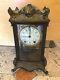 Antique Seth Thomas Brass & Glass Mantel Clock