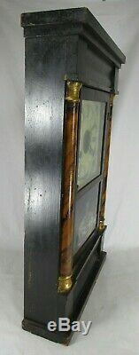 Antique SETH THOMAS OGEE CLOCK OG Shelf Mantel Pillar REVERSE PAINTED weights