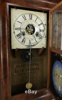 Antique SETH THOMAS OGEE CLOCK OG Shelf Mantel walnut PLYMOUTH HOLLOW works