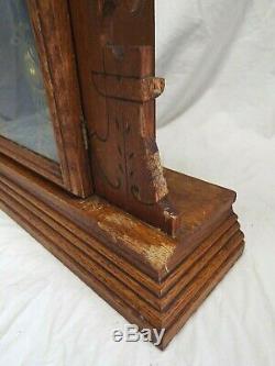 Antique SETH THOMAS Oak Kitchen Shelf Mantel Clock with Alarm Circa 1910