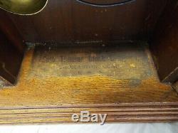 Antique SETH THOMAS Oak Kitchen Shelf Mantel Clock with Alarm Circa 1910