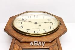 Antique SETH THOMAS PENDULUM Wall CLOCK MISSION OAK