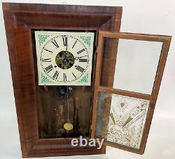 Antique SETH THOMAS PLYMOUTH OGEE Connecticut Wood Mantle Wall Clock COMPLETE