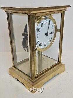 Antique SETH THOMAS Victorian 8 Day Brass & Glass Crystal Regulator Clock 48S