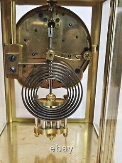 Antique SETH THOMAS Victorian 8 Day Brass & Glass Crystal Regulator Clock 48S