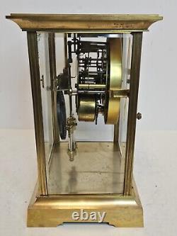 Antique SETH THOMAS Victorian 8 Day Brass & Glass Crystal Regulator Clock 48S