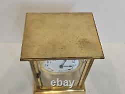 Antique SETH THOMAS Victorian 8 Day Brass & Glass Crystal Regulator Clock 48S