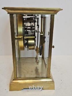 Antique SETH THOMAS Victorian 8 Day Brass & Glass Crystal Regulator Clock 48S