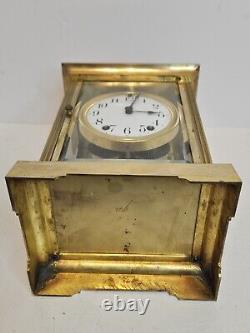 Antique SETH THOMAS Victorian 8 Day Brass & Glass Crystal Regulator Clock 48S