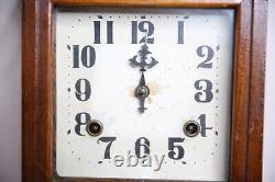 Antique SETH THOMAS Wall Clock Walnut Cabinet Weight Driven Regulator Key Parts