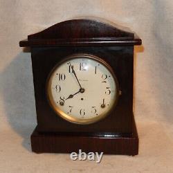 Antique SETH THOMAS Wood 89AL Tombstone Dana Chime Mantle Clock Running Shelf