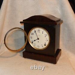 Antique SETH THOMAS Wood 89AL Tombstone Dana Chime Mantle Clock Running Shelf