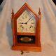Antique Seth Thomas Wood Sharon 7w Steeple Chime Rod Key Pendulum Mantle Clock