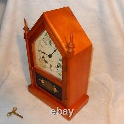 Antique SETH THOMAS Wood Sharon 7W STEEPLE Chime Rod Key Pendulum Mantle Clock