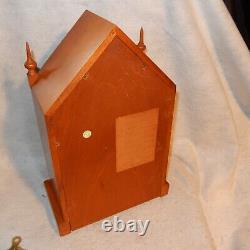 Antique SETH THOMAS Wood Sharon 7W STEEPLE Chime Rod Key Pendulum Mantle Clock