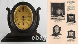 Antique SETH THOMAS clock BOUDIOR #4 desk mantel TWO TONE MAHOGANY & GOLD FACE