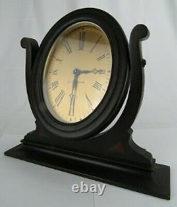 Antique SETH THOMAS clock BOUDIOR #4 desk mantel TWO TONE MAHOGANY & GOLD FACE