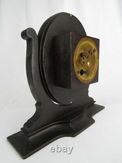 Antique SETH THOMAS clock BOUDIOR #4 desk mantel TWO TONE MAHOGANY & GOLD FACE