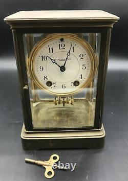 Antique SMITH PATTERSON Boston SETH THOMAS 48S Brass Carriage Mantle Clock