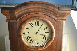 Antique Seth Thomas 1 Parlor Double Dial Calendar Clock Weight Driven Wood Case