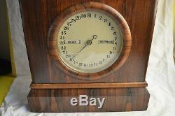 Antique Seth Thomas 1 Parlor Double Dial Calendar Clock Weight Driven Wood Case