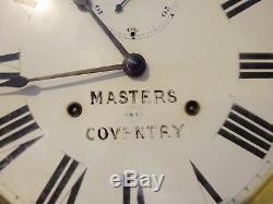 Antique Seth Thomas 14 Day Mahogany Wall Clock Circa 1890, Hand Lettered Face