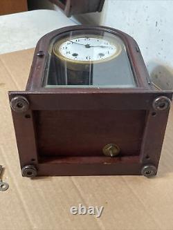 Antique Seth Thomas 15 Day Mahogany Crystal Regulator Mantle Clock