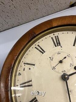 Antique Seth Thomas #2 Oak Regulator Wall Clock, Works Well