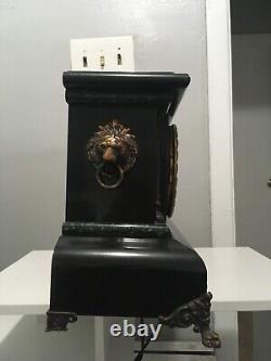 Antique Seth Thomas 295 Adamantine Mantle Wind Up Clock Marble 1880 Lion Head