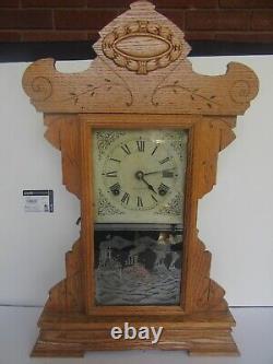 Antique Seth Thomas 298B Fleet Series Battleship Oak Shelf Clock, 8 Day (Works)