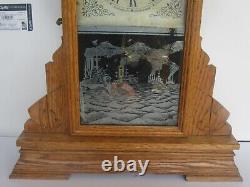 Antique Seth Thomas 298B Fleet Series Battleship Oak Shelf Clock, 8 Day (Works)