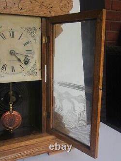 Antique Seth Thomas 298B Fleet Series Battleship Oak Shelf Clock, 8 Day (Works)