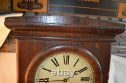 Antique Seth Thomas #3 Double Dial Calendar Clock Wood Case Key Wind Mantle 1879