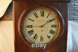 Antique Seth Thomas #3 Double Dial Calendar Clock Wood Case Key Wind Mantle 1879