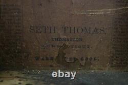 Antique Seth Thomas 30 Hour Steeple Shelf Clock Floral Bouquet Picture Tested