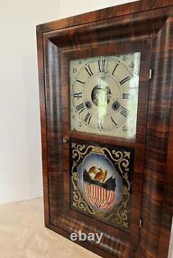 Antique Seth Thomas 30 Hr Ogee Mantel Clock Rosewood Veneer Eagle Shield Works