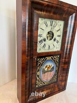 Antique Seth Thomas 30 Hr Ogee Mantel Clock Rosewood Veneer Eagle Shield Works