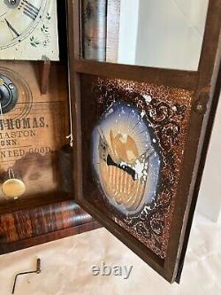 Antique Seth Thomas 30 Hr Ogee Mantel Clock Rosewood Veneer Eagle Shield Works