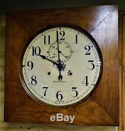 Antique Seth Thomas 31 Day Station Wall Clock Seconds Hand Runs Great c1920