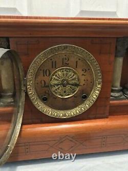 Antique Seth Thomas 4 Column Adamantine Lion Head Shelf Clock