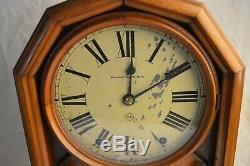 Antique Seth Thomas #5 Walnut Wood Parlor Mantle Clock Double Dial Calendar Work